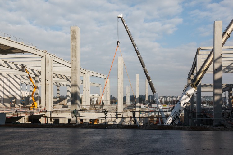 Chantier de construction bâtiment commercial